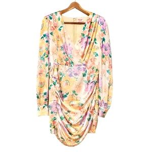 Showpo Floral Bodycon Drape Dress